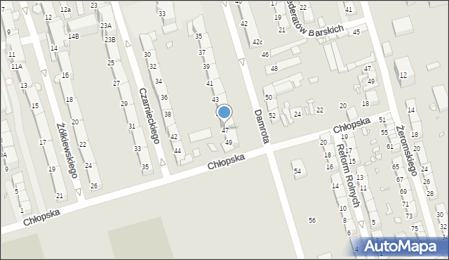 Zabrze, Damrota Konstantego, ks., 47, mapa Zabrza