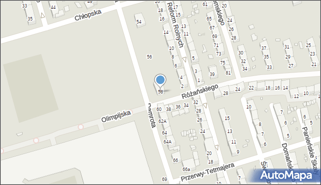 Zabrze, Damrota Konstantego, ks., 58, mapa Zabrza