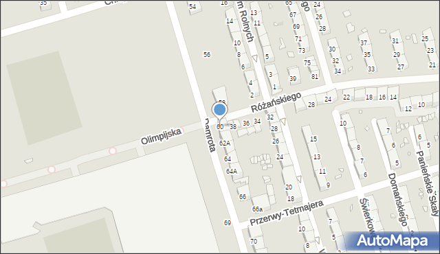 Zabrze, Damrota Konstantego, ks., 60, mapa Zabrza