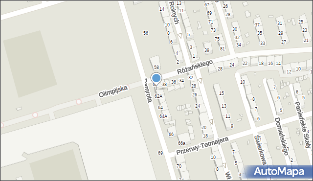 Zabrze, Damrota Konstantego, ks., 62, mapa Zabrza
