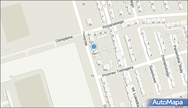 Zabrze, Damrota Konstantego, ks., 64A, mapa Zabrza