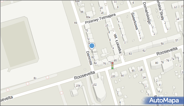 Zabrze, Damrota Konstantego, ks., 80, mapa Zabrza