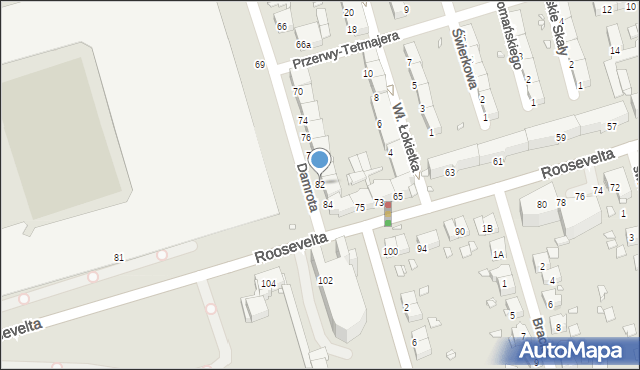 Zabrze, Damrota Konstantego, ks., 82, mapa Zabrza