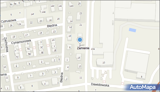 Zamienie, Dawidowska, 17, mapa Zamienie