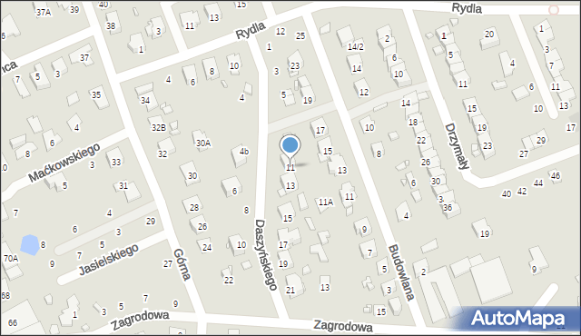 Zamość, Daszyńskiego Ignacego, 11, mapa Zamościa