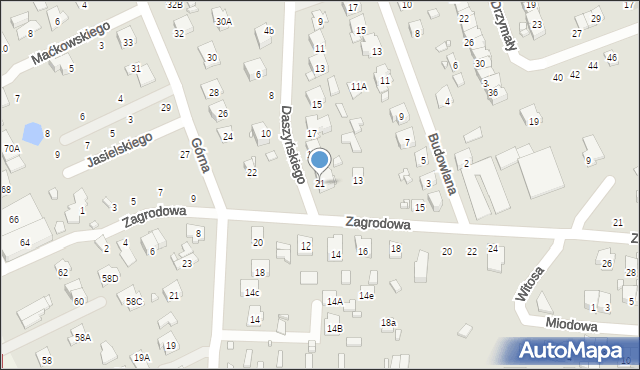 Zamość, Daszyńskiego Ignacego, 21, mapa Zamościa