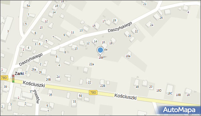 Żarki, Daszyńskiego Ignacego, 14b, mapa Żarki