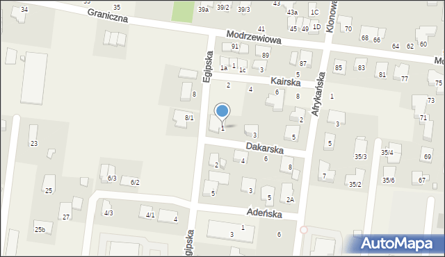 Zaścianki, Dakarska, 1, mapa Zaścianki