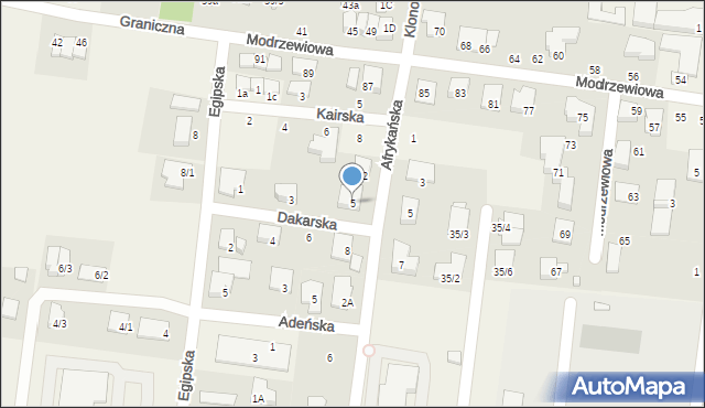 Zaścianki, Dakarska, 5, mapa Zaścianki