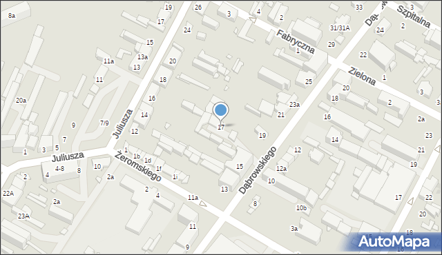 Zduńska Wola, Dąbrowskiego Jarosława, gen., 17, mapa Zduńska Wola