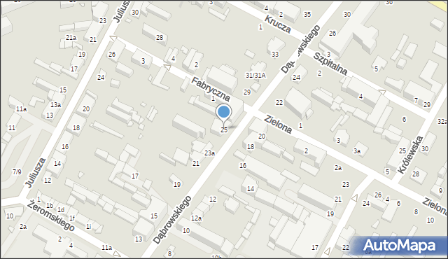 Zduńska Wola, Dąbrowskiego Jarosława, gen., 25, mapa Zduńska Wola