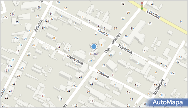 Zduńska Wola, Dąbrowskiego Jarosława, gen., 31/31A, mapa Zduńska Wola