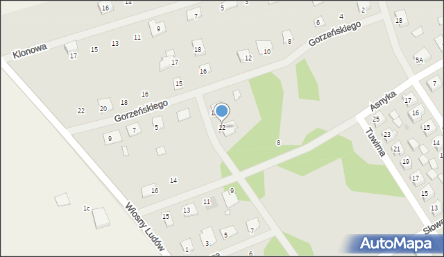 Żerków, Dąbrowskiej Marii, 12, mapa Żerków