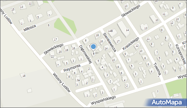 Żerków, Dąbrowskiej Marii, 6, mapa Żerków