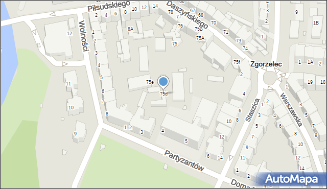 Zgorzelec, Daszyńskiego Ignacego, 75d, mapa Zgorzelec