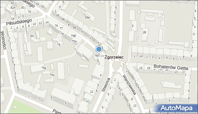 Zgorzelec, Daszyńskiego Ignacego, 75g, mapa Zgorzelec