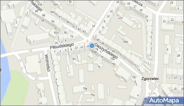 Zgorzelec, Daszyńskiego Ignacego, 78a, mapa Zgorzelec