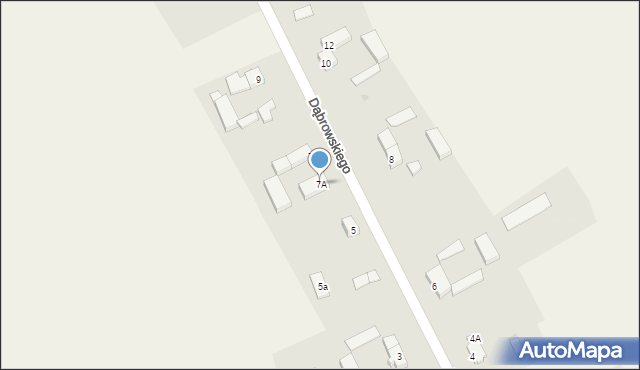 Zielin, Dąbrowskiego Bolesława, ks., 7A, mapa Zielin