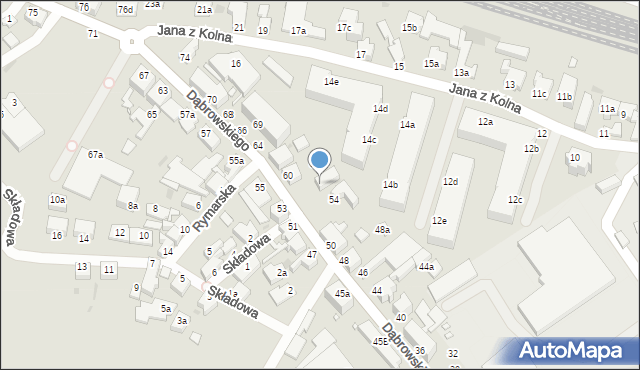 Zielona Góra, Dąbrowskiego Jarosława, gen., 56, mapa Zielona Góra