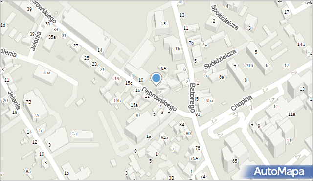 Zielona Góra, Dąbrowskiego Jarosława, gen., 6, mapa Zielona Góra