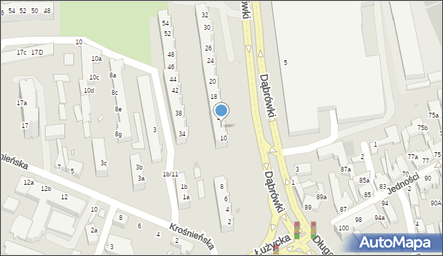 Zielona Góra, Dąbrówki, 12, mapa Zielona Góra