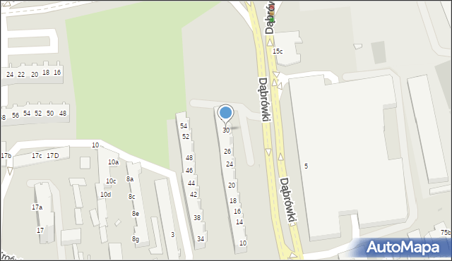 Zielona Góra, Dąbrówki, 30, mapa Zielona Góra