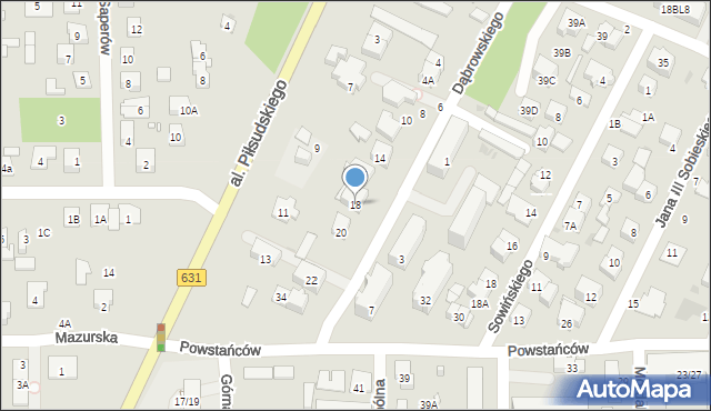 Zielonka, Dąbrowskiego Henryka, gen., 18, mapa Zielonka