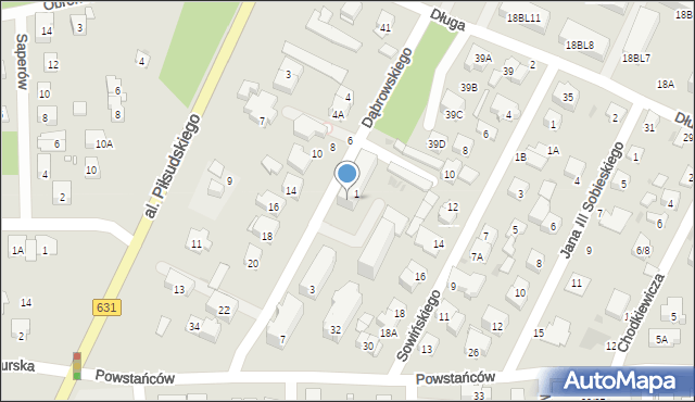 Zielonka, Dąbrowskiego Henryka, gen., 5, mapa Zielonka