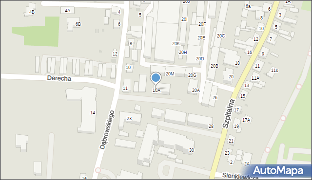 Żnin, Dąbrowskiego, 10A, mapa Żnin