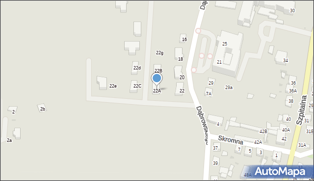 Żnin, Dąbrowskiego, 22A, mapa Żnin