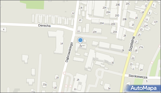 Żnin, Dąbrowskiego, 23, mapa Żnin