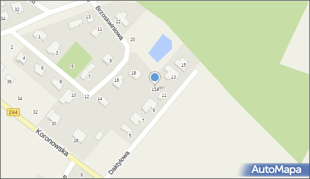 Żołędowo, Daktylowa, 11a, mapa Żołędowo