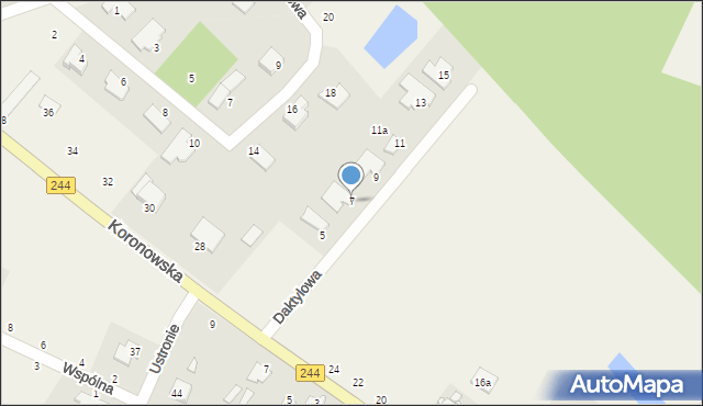 Żołędowo, Daktylowa, 7, mapa Żołędowo
