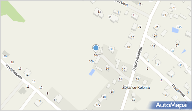 Żółtańce-Kolonia, Dąbrowskiego Józefa, ks., 36a, mapa Żółtańce-Kolonia
