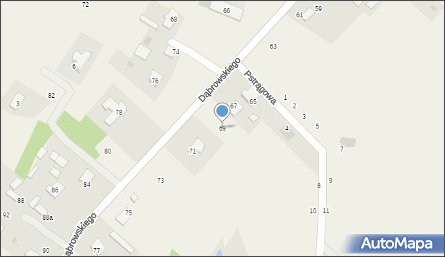 Żółtańce-Kolonia, Dąbrowskiego Józefa, ks., 69, mapa Żółtańce-Kolonia