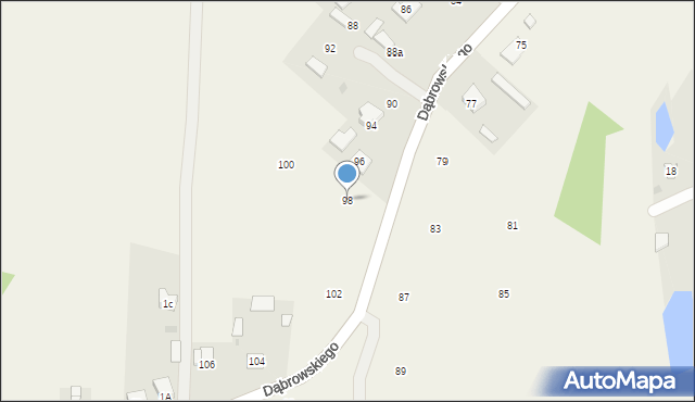 Żółtańce-Kolonia, Dąbrowskiego Józefa, ks., 98, mapa Żółtańce-Kolonia