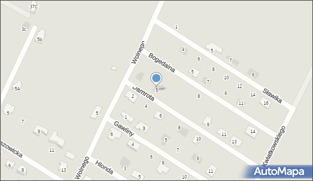 Żory, Damrota, 3, mapa Żor