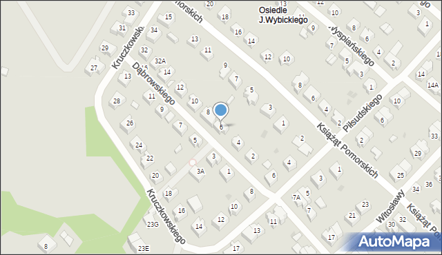 Żukowo, Dąbrowskiego, 6, mapa Żukowo