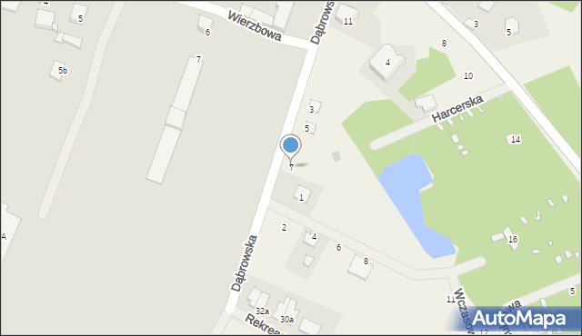 Zwola, Dąbrowska, 7, mapa Zwola