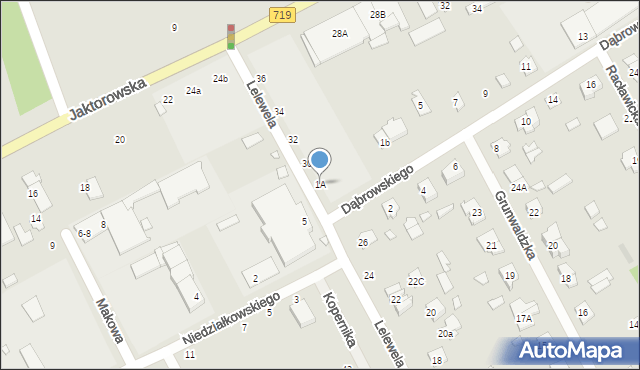 Żyrardów, Dąbrowskiego Jarosława, gen., 1A, mapa Żyrardów