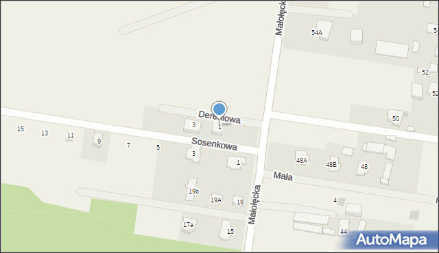 Aleksandrów, Dereniowa, 1, mapa Aleksandrów