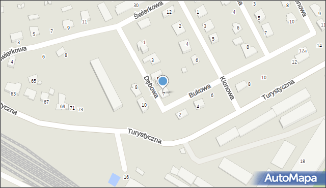Augustów, Dębowa, 7, mapa Augustów