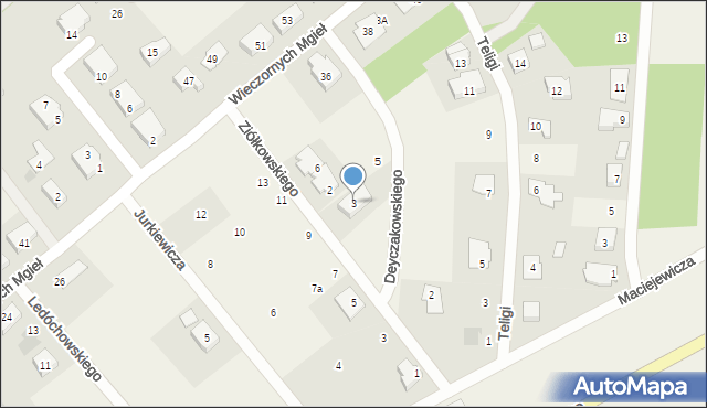 Bąkowo, Deyczakowskiego Zygmunta, kpt., 3, mapa Bąkowo