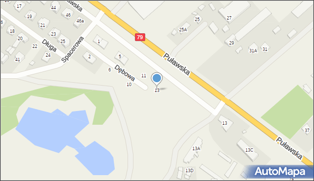 Baniocha, Dębowa, 13, mapa Baniocha