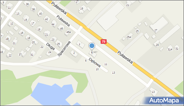 Baniocha, Dębowa, 5, mapa Baniocha