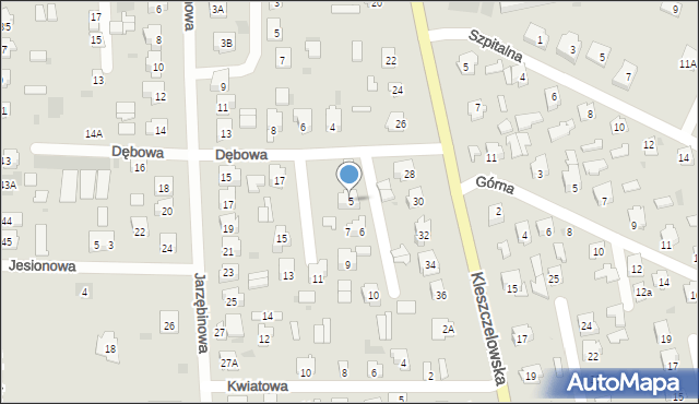 Bielsk Podlaski, Dębowa, 5, mapa Bielsk Podlaski