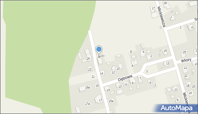 Bierawa, Dębowa, 16, mapa Bierawa
