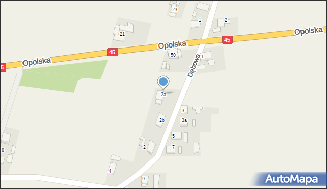 Bierdzany, Dębowa, 2a, mapa Bierdzany