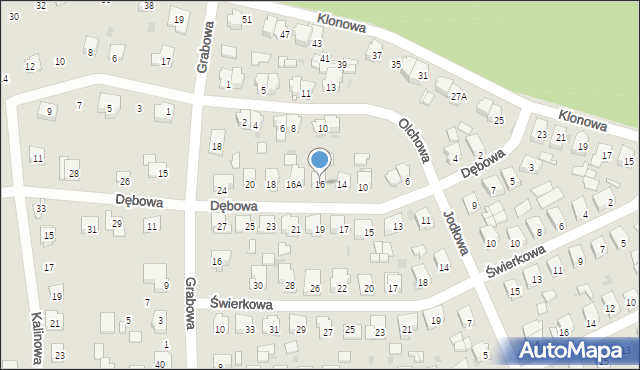 Blachownia, Dębowa, 16, mapa Blachownia