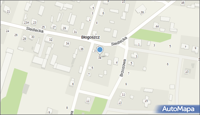 Błogoszcz, Dębowa, 3a, mapa Błogoszcz